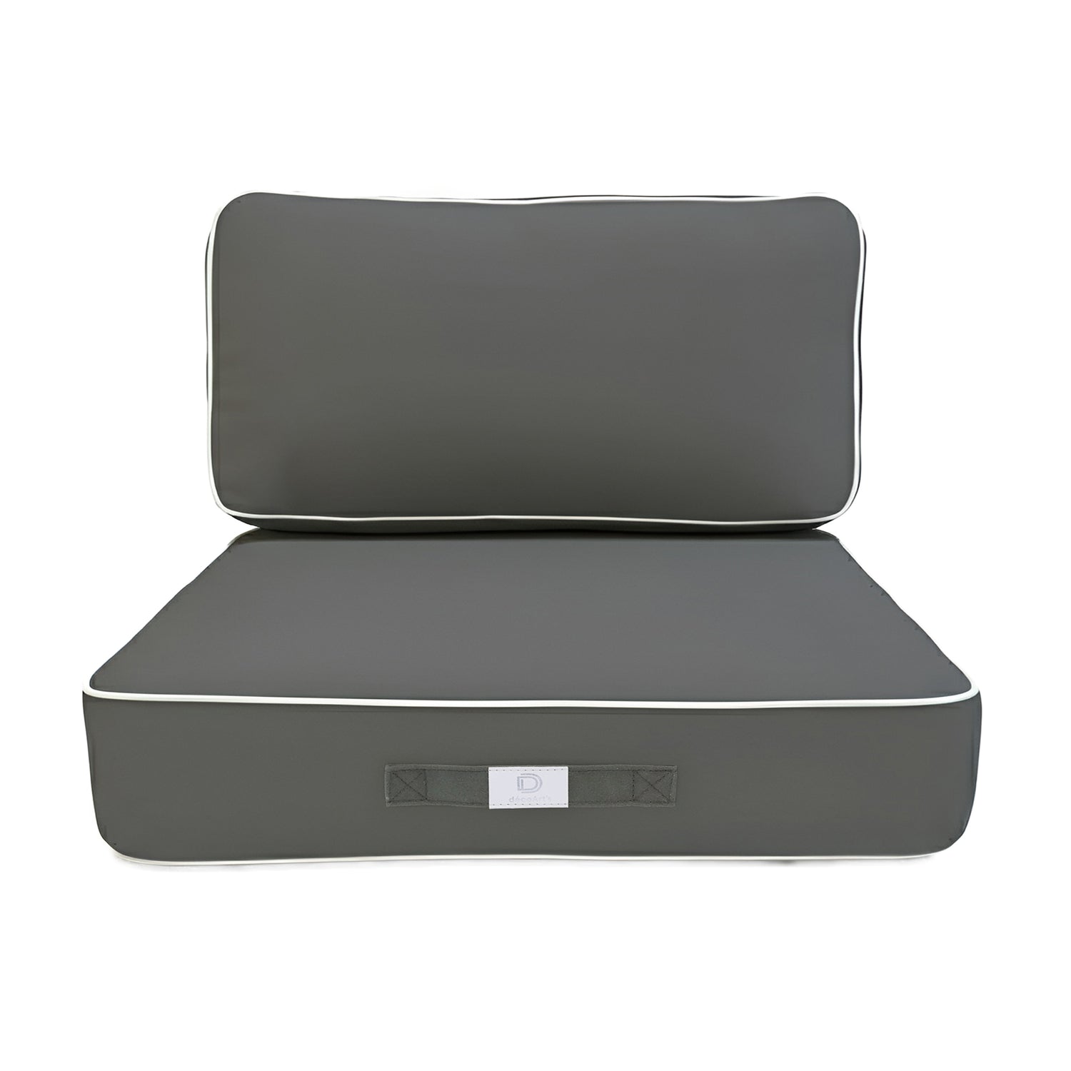 Coussins pour salon de jardin premium déhoussable 60x60cm - Gris foncé - Déco Arts