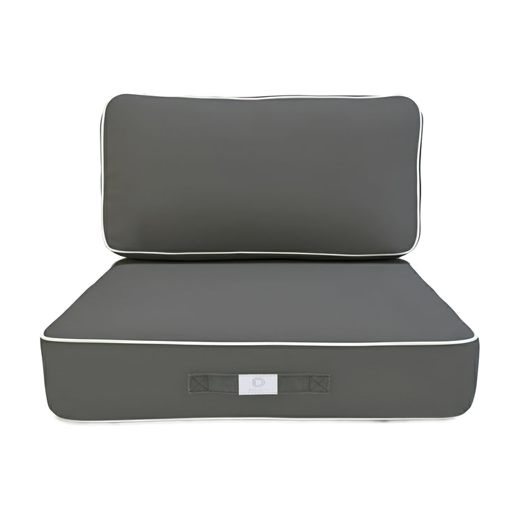 Coussins pour salon de jardin premium déhoussable 50x50cm - Gris foncé - Déco Arts