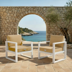 Ensemble Coussins Premium 60x60 Moka - Épais 12cm & Finition Passepoil