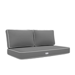 Ensemble de coussins pour fauteuils et canapés Deco-arts.fr, gris foncé, 120x60 cm, épais 12 cm avec passepoil.