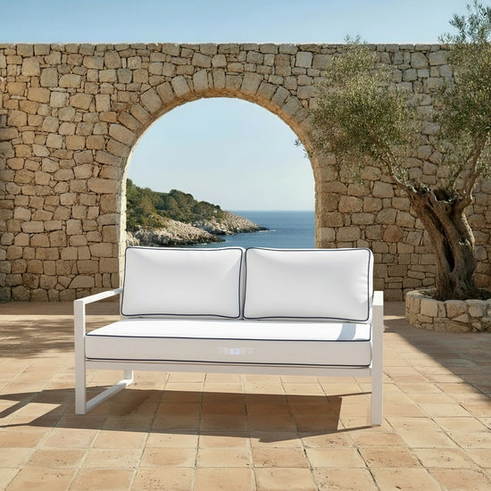 Coussins pour salon de jardin premium déhoussable 100x50cm - Blanc - Déco Arts