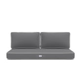 Coussins pour salon de jardin premium déhoussable 100x50cm - Gris foncé - Déco Arts