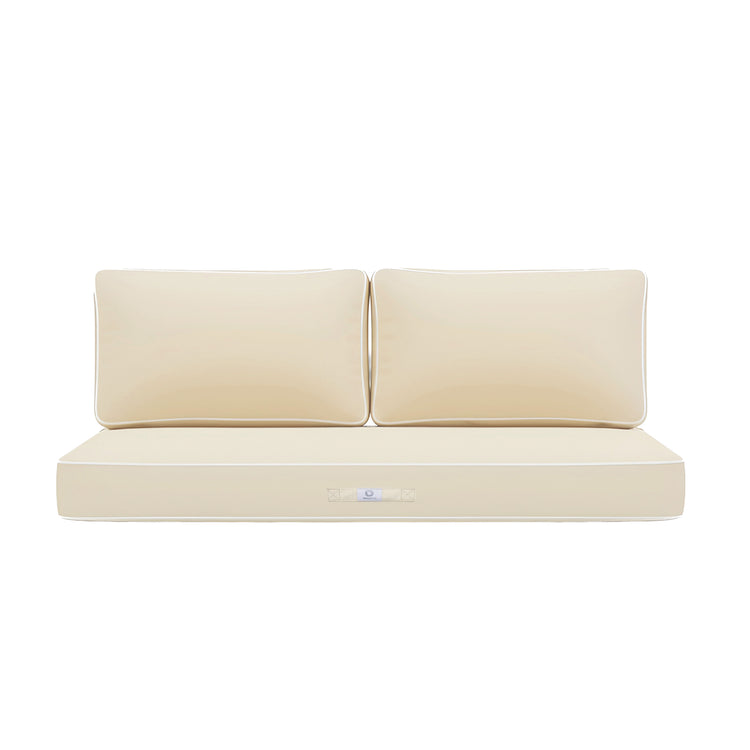 Coussins pour salon de jardin premium déhoussable 100x50cm - Jaune beurre - Déco Arts