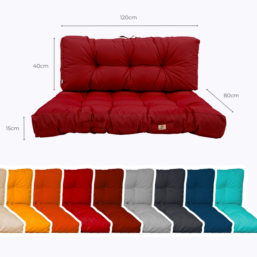 Set Cuscini Pallet 120x80 Rosso Peperoncino – dimensioni