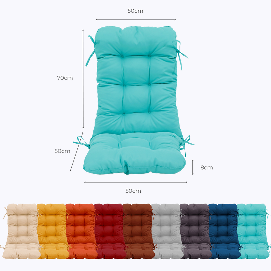 Cuscino Sedia con Schienale Alto 120x50 Blu Caraibi – dimensioni