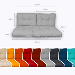 Ensemble de 3 coussins capitonnés gris galet pour banquette, épais 15cm, pour fauteuils et canapés, avec 1 assise et 2 dossiers.