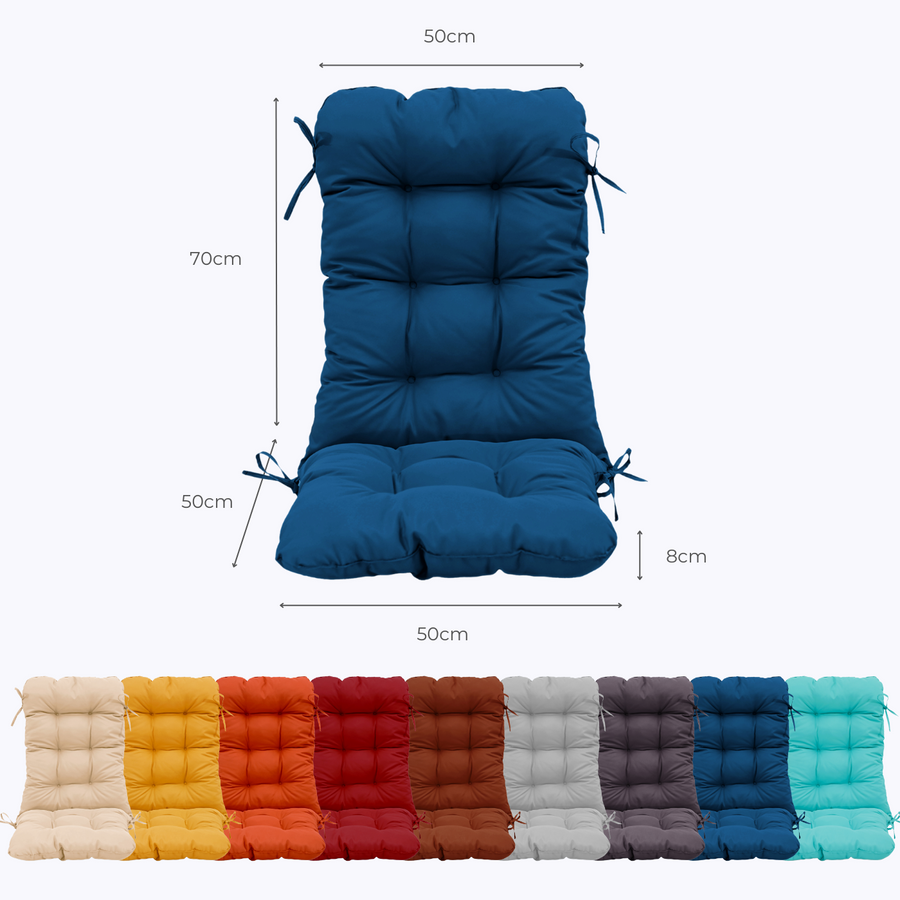 Cuscino Sedia con Schienale Alto 120x50 Blu Petrolio – dimensioni