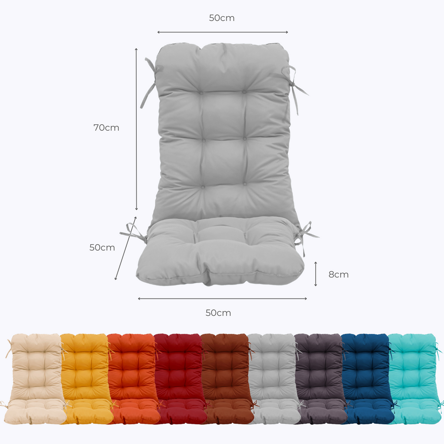 Cuscino Sedia con Schienale Alto 120x50 Grigio Ciottolo – dimensioni