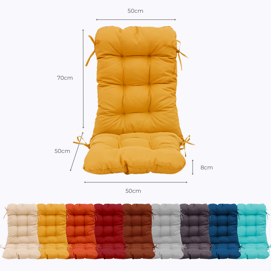 Cuscino Sedia con Schienale Alto 120x50 Giallo – dimensioni