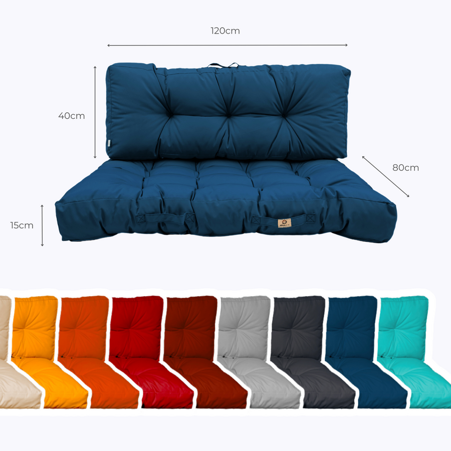 Set Cuscini Pallet 120x80 Blu Petrolio – dimensioni
