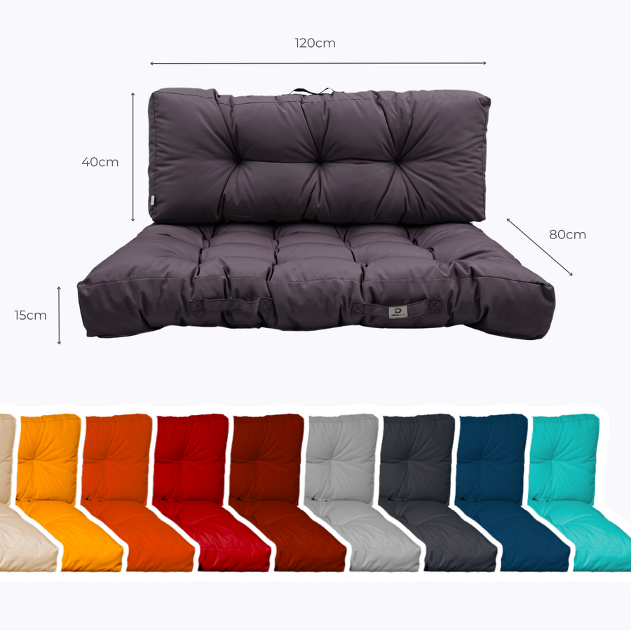 Set Cuscini Pallet 120x80 Grigio Carbone – dimensioni