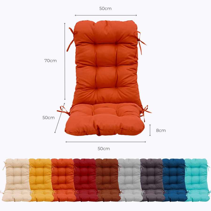 Cuscino Sedia con Schienale Alto 120x50 Arancione – dimensioni