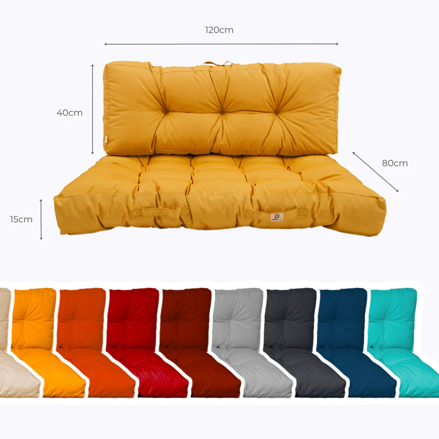 Set Cuscini Pallet 120x80 Giallo Miele – dimensioni