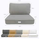 Coussins pour salon de jardin premium déhoussable 60x60cm - Gris clair - Déco Arts