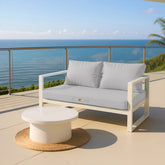 Coussins pour salon de jardin déhoussable 120x60cm Gris galet - Deco-arts.fr
