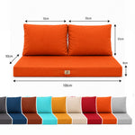 Set Cuscini Salotto da Giardino 100x50 Arancione - Sfoderabile & Anti-UV (1 Seduta + 2 Schienali)