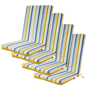 Lot de 2 Coussins Chaise Haut Dossier 95x40 - Motif Righe Solaires (Comfort 5cm)