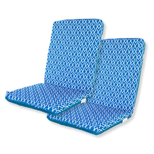 Lot de 2 Coussins Chaise Haut Dossier 95x40 - Motif Géométrique Verde (Comfort 5cm)