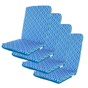 Set di 4 Cuscini Sedia con Schienale Alto 95x40 - Motif Géométrique Verde (Comfort 5cm)