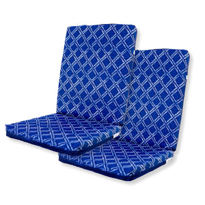 Lot de 2 Coussins Chaise Haut Dossier 95x40 - Motif Nautique Blu (Comfort 5cm)