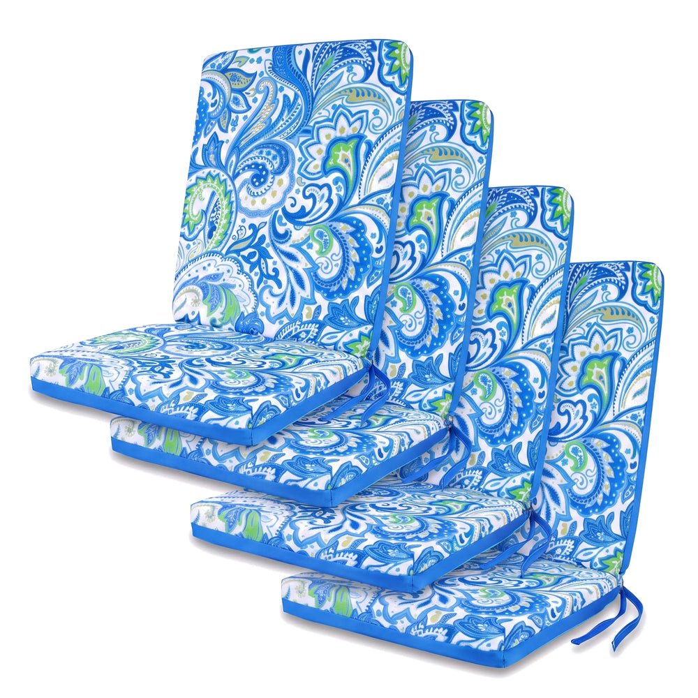 Set di 4 cuscini per sedia schienale alto 95x40, Motivo Arabesco
