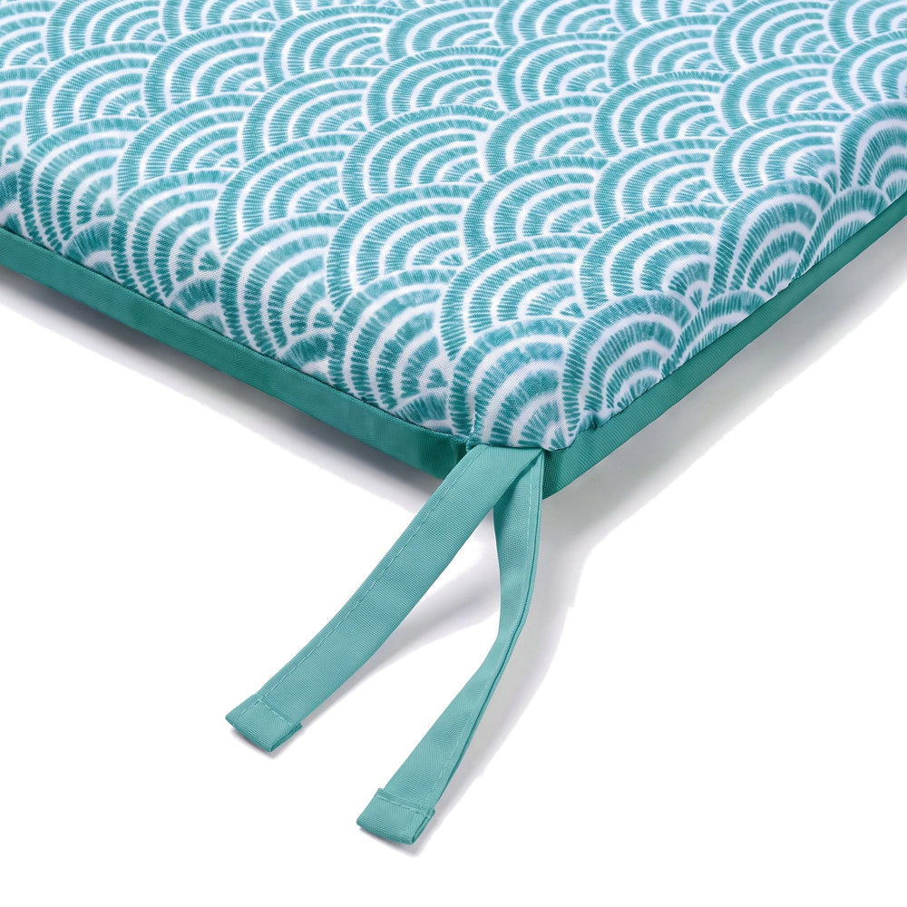Cuscino per sedia 35x35 Motivo Ventagli Verdi – dettaglio del laccio