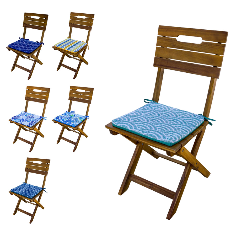 Set di 4 Cuscini per Sedia 35x35 Motif Éventails Verdes – foto 6