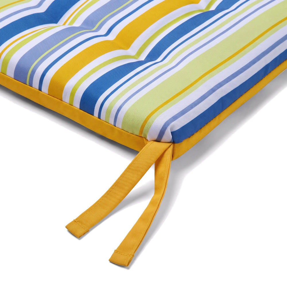 Cuscino per sedia 35x35 Motivo Righe Solari – dettaglio del laccio