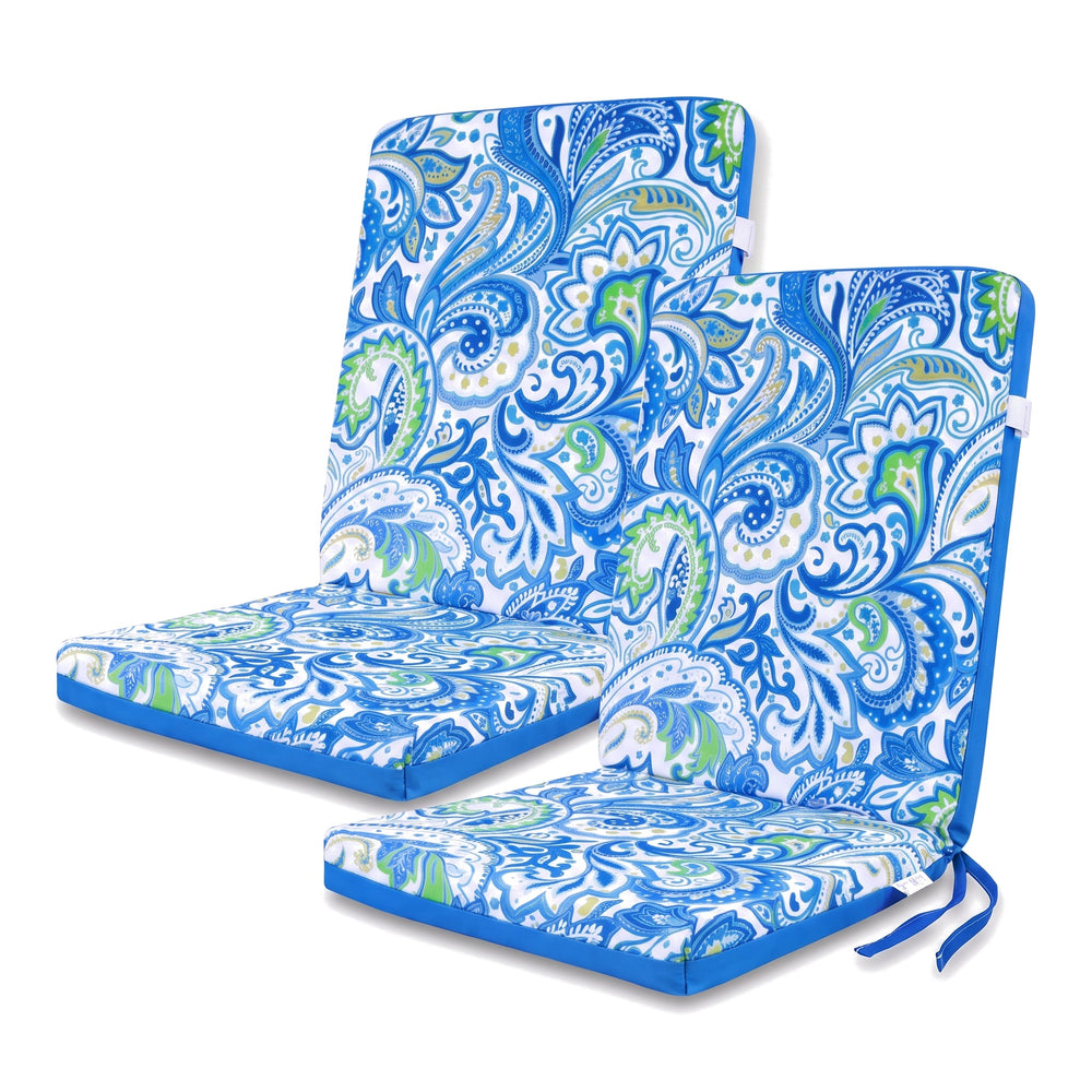 Set di 2 cuscini per sedia schienale alto 95x40, Motivo Arabesco