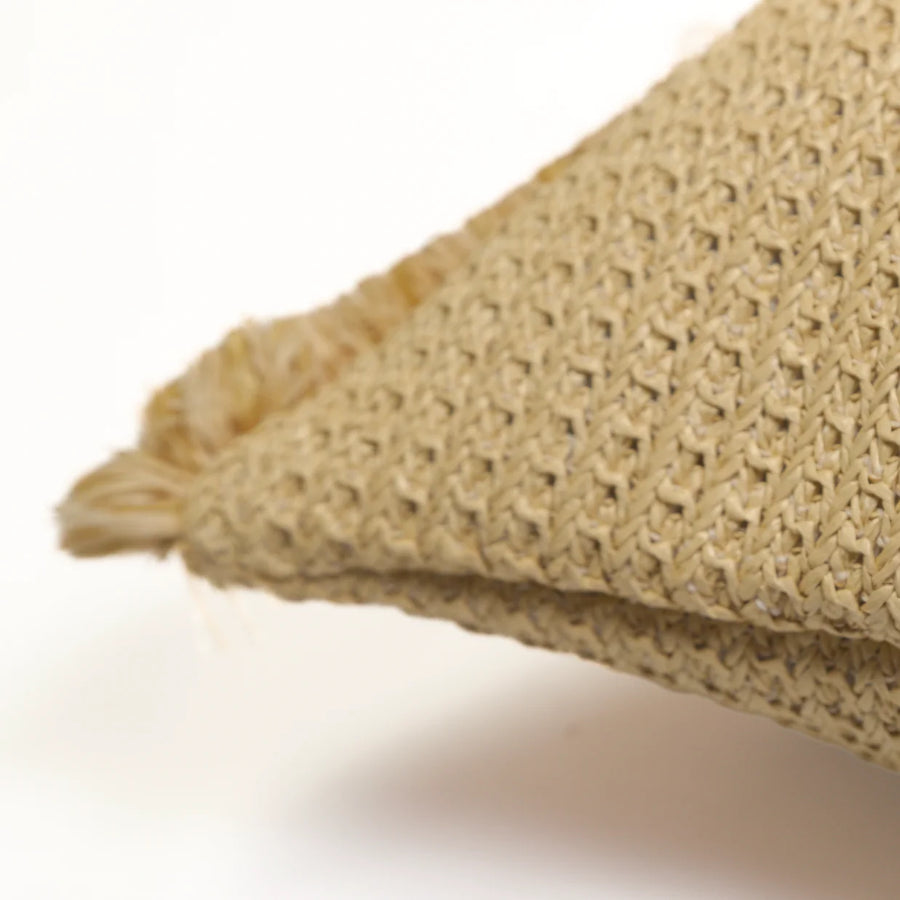 Housse de Coussin Effet Raphia À Bande 30x50, per interno ed esterno