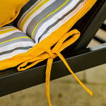 Matelas transat 195x60 cm rayures solaires avec traversin, anti-UV et déperlant pour bains de soleil.