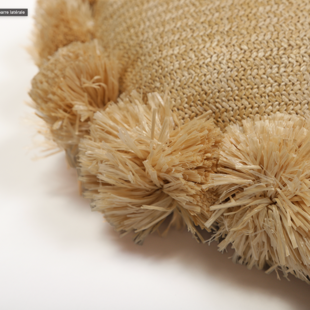 Cuscino Sole Effetto Rafia 50x15 cm, tessuto effetto rafia
