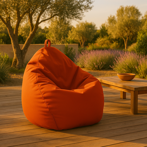 Pouf poire XL d'extérieur - 110x120 cm - Arancione