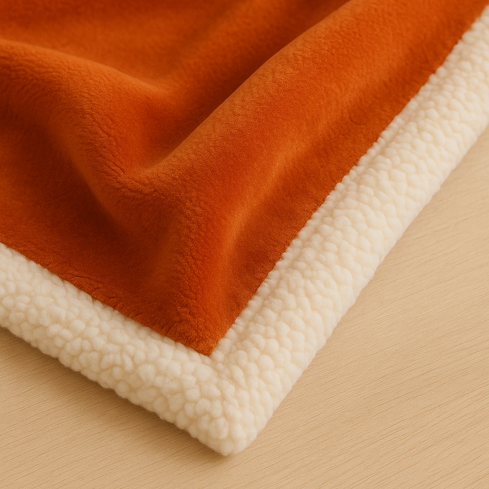 Coperta Sherpa in Flanella 150x200 Terracotta – foto 5