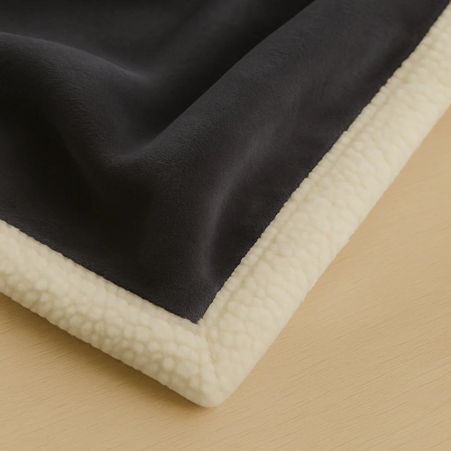 Coperta Sherpa in Flanella 150x200 Grigio Antracite – foto 5