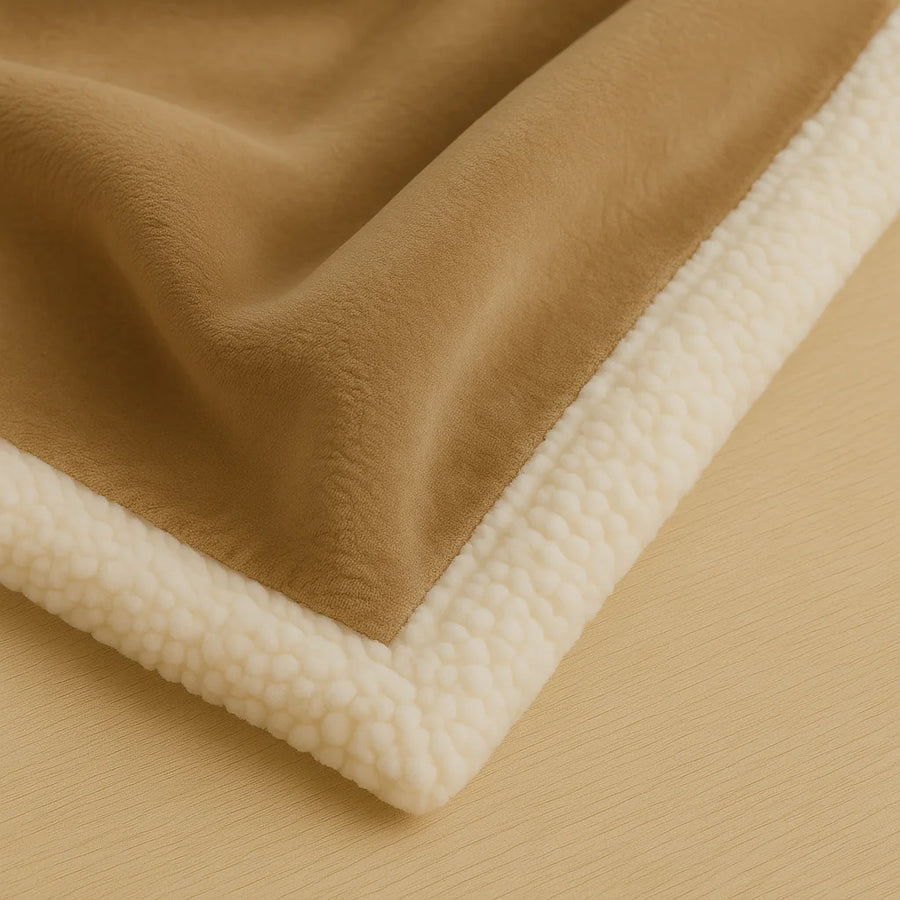 Coperta Sherpa in Flanella XXL 200x240 Beige – foto 5
