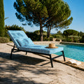 Materassino Sdraio Premium 190x60 Riga Turchese - Spesso 10cm & Poggiatesta (Sfoderabile)