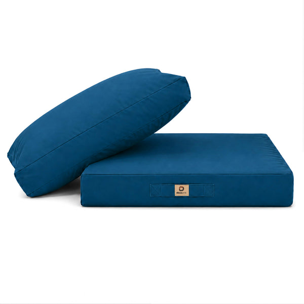 Set Cuscini Salotto da Giardino 60x70 Blu Petrolio - Sfoderabile & Anti-UV (Seduta + Schienale)