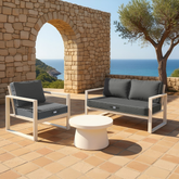 Coussins pour salon de jardin déhoussable premium 120x60cm - Gris foncé - Déco Arts