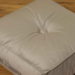 Pouf en velours 50 x 50 x 14 cm lot de 2 - gris clair - Deco-arts.fr
