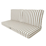 Ensemble de 3 coussins Deco-arts.fr pour salon jardin, rayures beige, 100x50 cm, pour fauteuils et canapés, tissu 270g.
