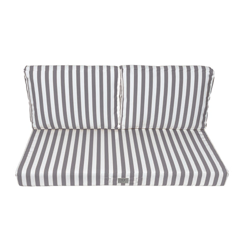 Cuscini per salotto da giardino sfoderabili 120x60cm - Righe Grigio scuro