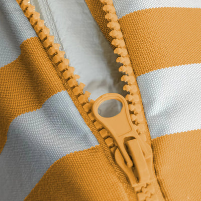 Ensemble Coussins Salon Jardin 100x50 Rayure Jaune - vue latérale