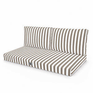 Set Cuscini Salotto da Giardino 120x60 Riga Beige - Premium 270g (1 Seduta + 2 Schienali)