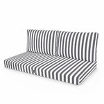 Set Cuscini Salotto da Giardino 100x50 Riga Grigio Scuro - Premium 270g (1 Seduta + 2 Schienali)