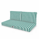 Set Cuscini Salotto da Giardino 100x50 Riga Verde - Premium 270g (1 Seduta + 2 Schienali)