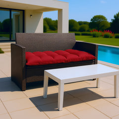 Cuscino imbottito comfort per interni ed esterni 120x60cm - Rosso