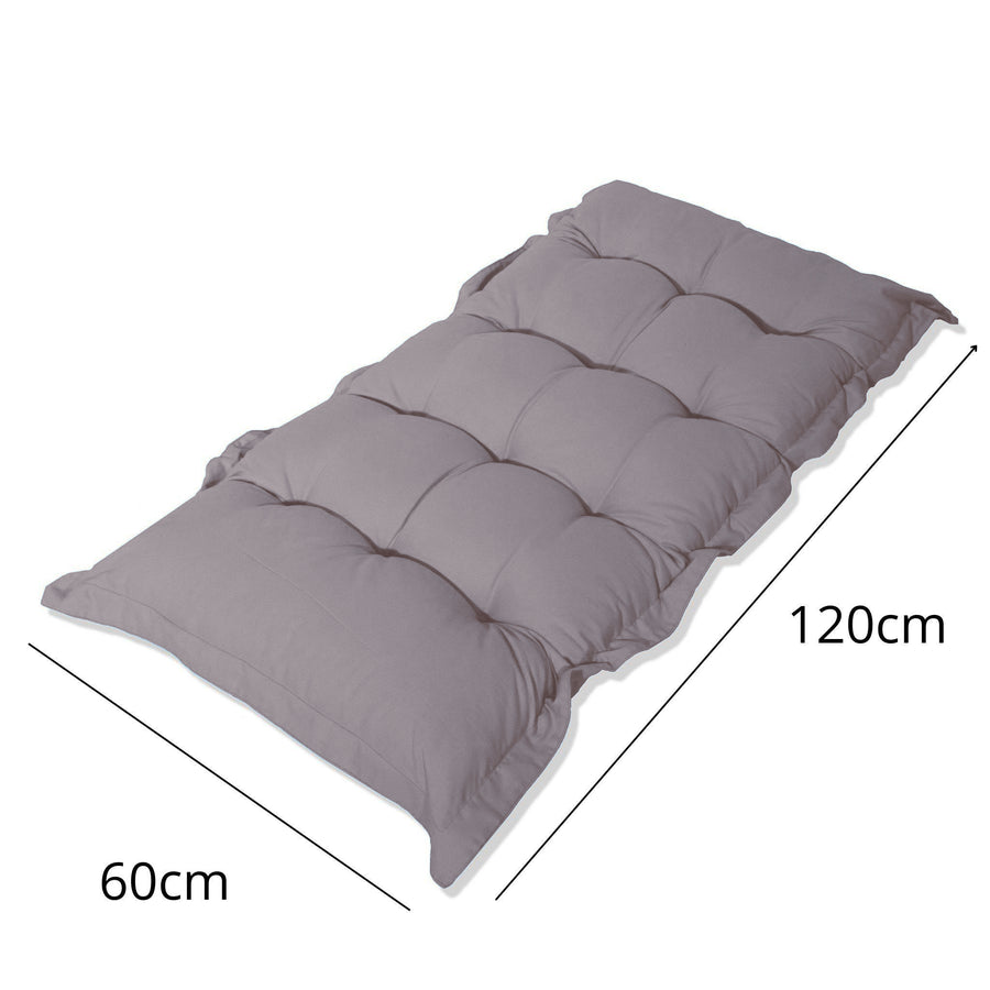Cuscino Trapuntato per Panca e Pavimento 120x60 Grigio Ciottolo, imbottitura in fiocchi di schiuma