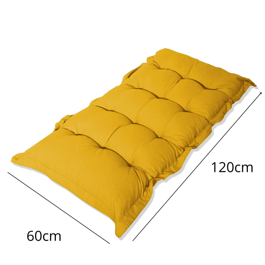 Cuscino Trapuntato per Panca e Pavimento 120x60 Giallo Miele, imbottitura in fiocchi di schiuma