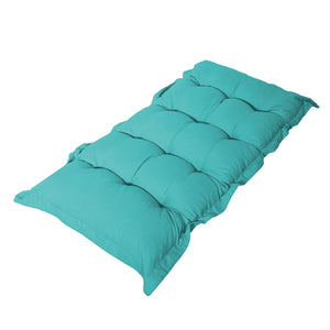 Cuscino Trapuntato per Panca e Pavimento 120x60 Blu Caraibi - Spesso 10cm (Versatile)